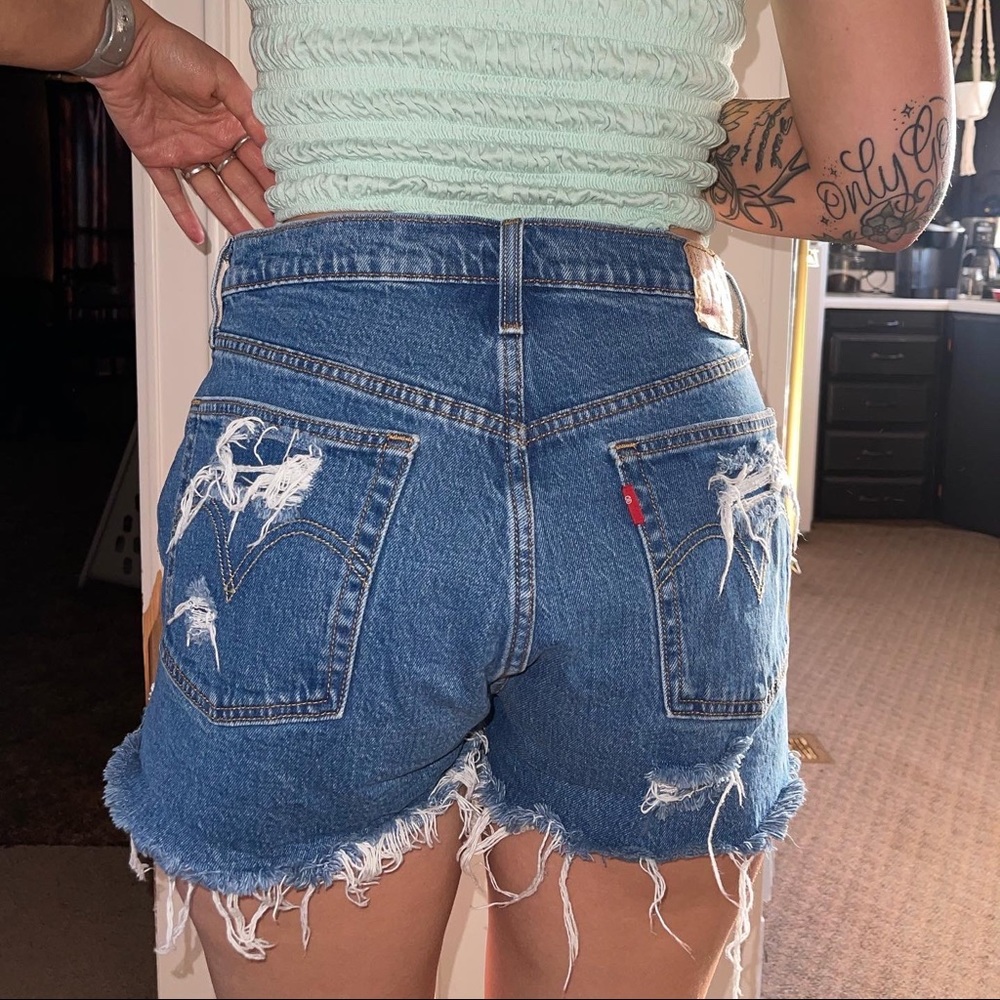 Custom destroyed Levi shorts
